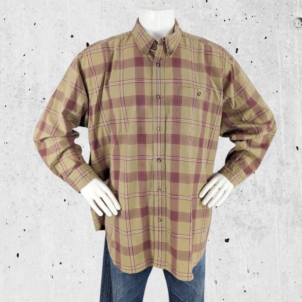 Vintage Orvis Plaid Shirt Size XXL Cotton Browns / Tans
